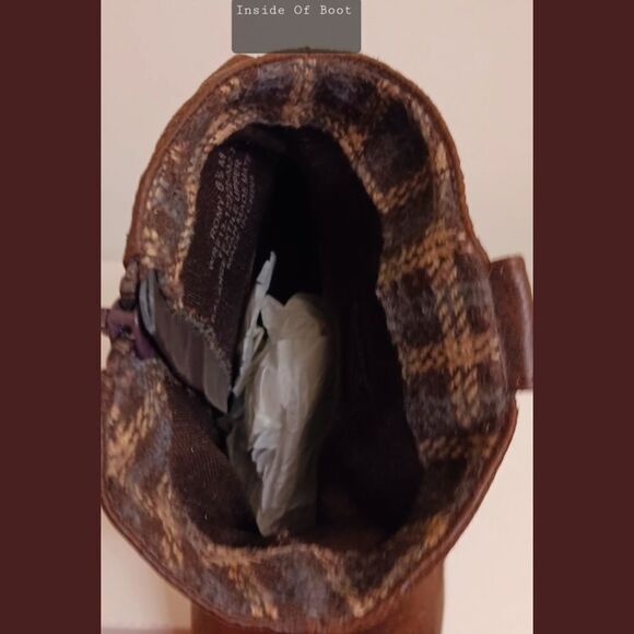 WEAR.EVER  Women's Brown Rugged Plaid Distresssed Ankle Boots. Size 6.5 - Picture 11 of 14